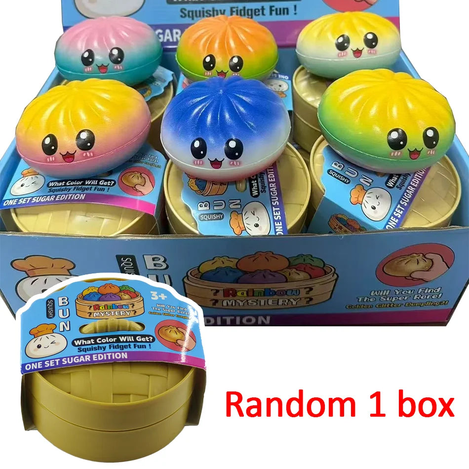 Colorful Simulated Dumpling squishies Relaxing Relieve Anxiety Antistress Enhance Happy Reusable Rebound Squeeze Reliever Toy