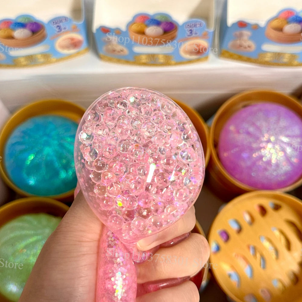 Giant Squishy Dumplings Stress Relief Fidget Toy Colorful Simulation Food Steamed Stuffed Bun Dough Toys Slow-rise Squeeze Toy