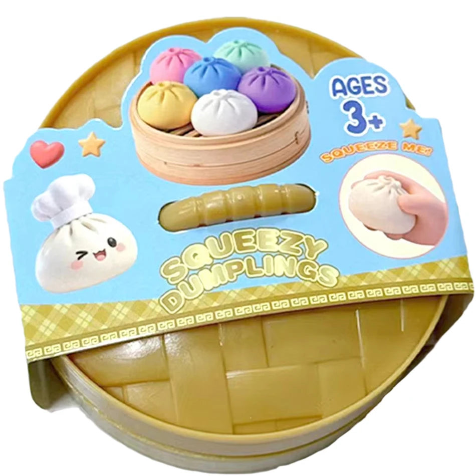 Glitter Dumpling Glitter Dumpling Squishy with Box Dumplings Sensory Squeeze Toy for Stress Relief