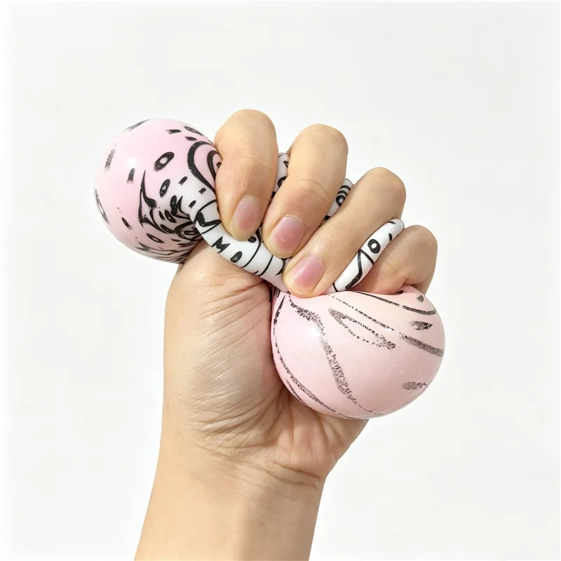 Needoh Press-Doh Flour Filling Color Changing Squeeze Round Squishy Ball Soft Doodle Pattern Stress Relief Sensory Fidget Toy