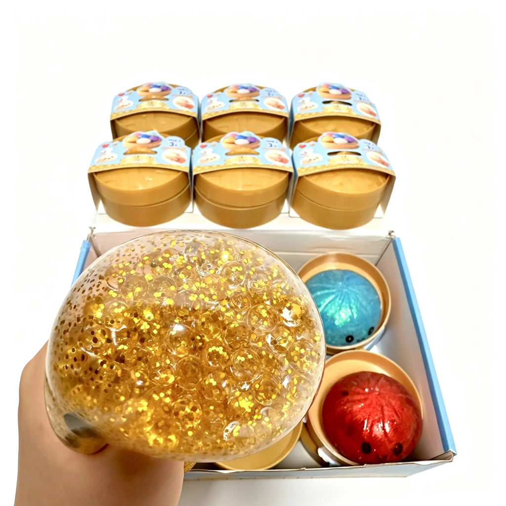 Glitter Dumpling Glitter Dumpling Squishy with Box Dumplings Sensory Squeeze Toy for Stress Relief