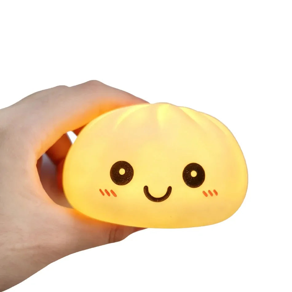 Funny Dumpling Night Lights Glowing Dumplings Desktop Ornament Cute Glowing Dumpling Steamer Box Kawaii Dumpling Lights Gifts