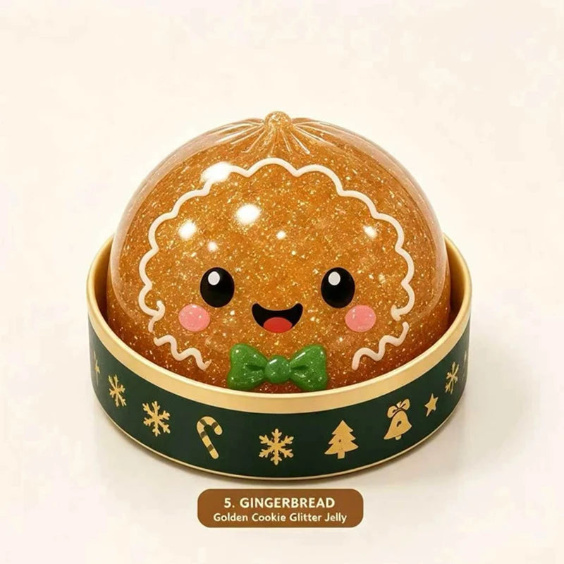 Christmas Dumplings Steamed Stuffed Bun Toy Glitter Mud Fun Decompression Toy Funny Stress Anxiety Relief Squeeze Prank Toy 1Pcs
