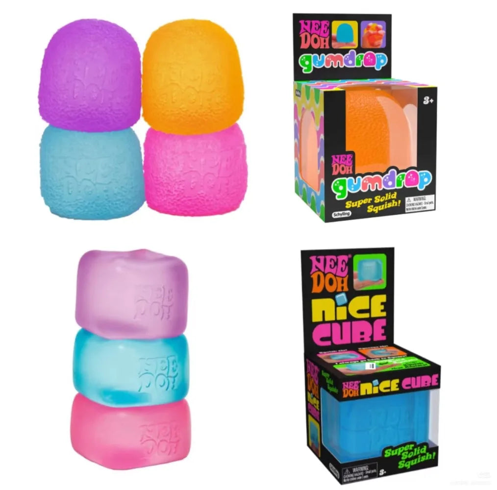 Soft Nee Doh Gumdrop Sensory Toy, Collectible Stress Balls, Assorted Colors, 1 Pack, Squeeze Toy, Surprise Box