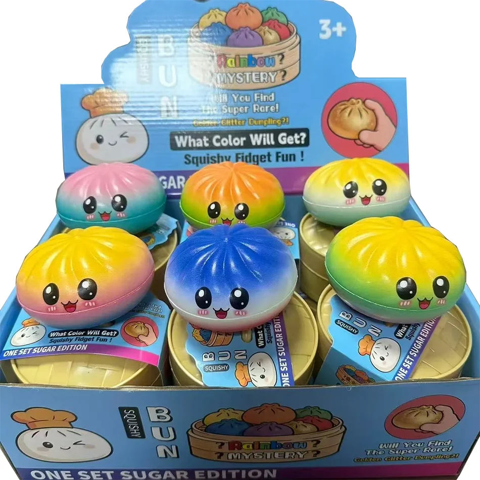 Colorful Simulated Dumpling squishies Relaxing Relieve Anxiety Antistress Enhance Happy Reusable Rebound Squeeze Reliever Toy