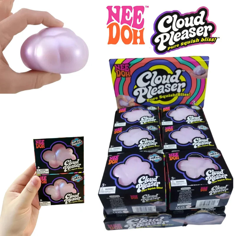 Nee Doh Cloud Pleaser Squish Toy Blind Box Pearl Cloud Shape Stress Squeeze Ball Soft Dough Fidget Toy Stress Relief