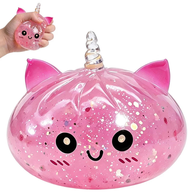 Unicorn Expression Dumplings Squishy Pinch Slow Rebound Soft Office Home Decorat Asmr Sensory Decompression Pressure Ball Gifts