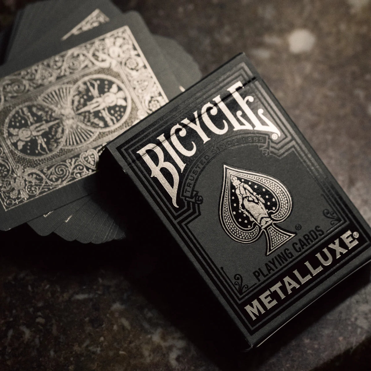 Bicycle Black and Silver Metalluxe Playing Cards – Premium Foil Edition