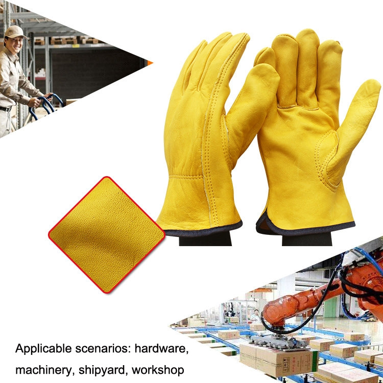 1 Pair JJ-1011 Cowhide Outdoor Wear-resistant Gardening Gloves, Size:, M, XL