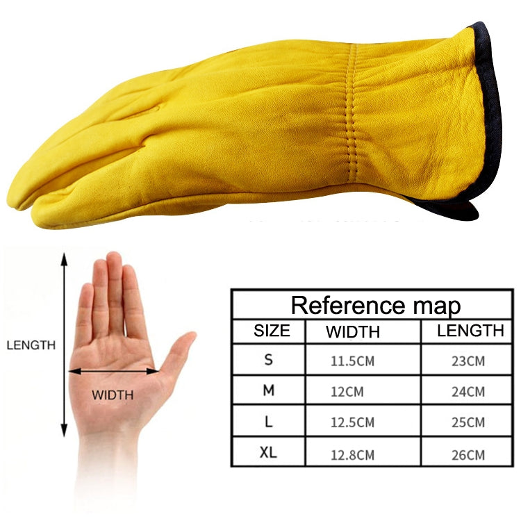 1 Pair JJ-1011 Cowhide Outdoor Wear-resistant Gardening Gloves, Size:, M, XL