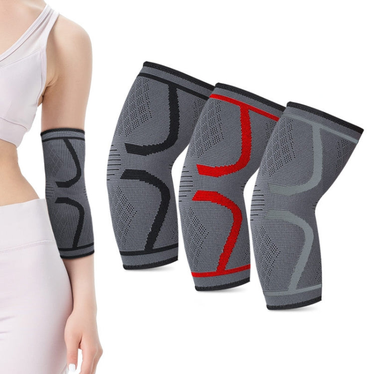 2pcs Fitness Sports Protective Gear Breathable Sweating Sports Elbow Pads, S (Red), M (Red), L (Red), S (Black), M (Black), L (Black), S (Smoke Gray), M (Smoke Gray), L (Smoke Gray)