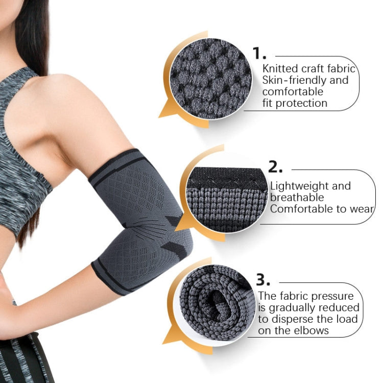 2pcs Fitness Sports Protective Gear Breathable Sweating Sports Elbow Pads, S (Red), M (Red), L (Red), S (Black), M (Black), L (Black), S (Smoke Gray), M (Smoke Gray), L (Smoke Gray)