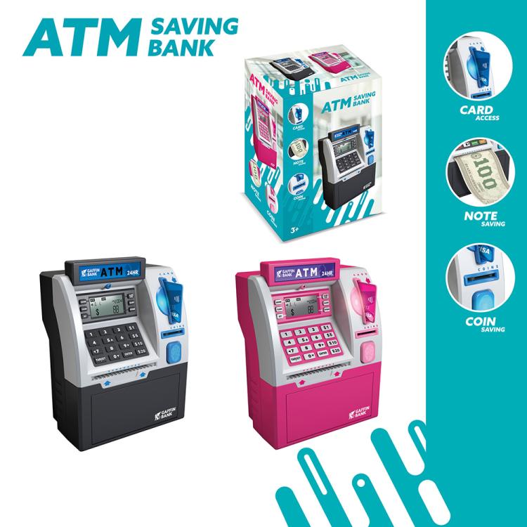 Simulated ATM Automatic Teller Machine Smart Password Card Swipe Children Piggy Bank