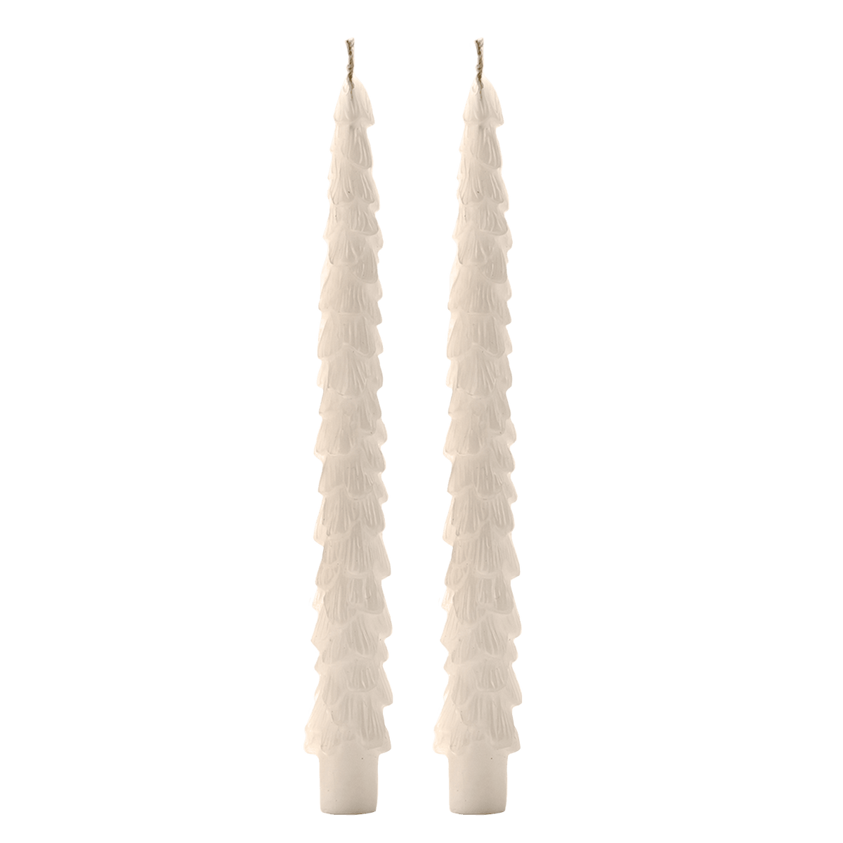 Cream Tree Taper Candles - Set of 2