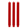 Red Fluted Taper Candles - Set of 3