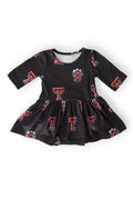 Texas Tech Black Raider Red 3/4 Sleeve Twirl Bodysuit