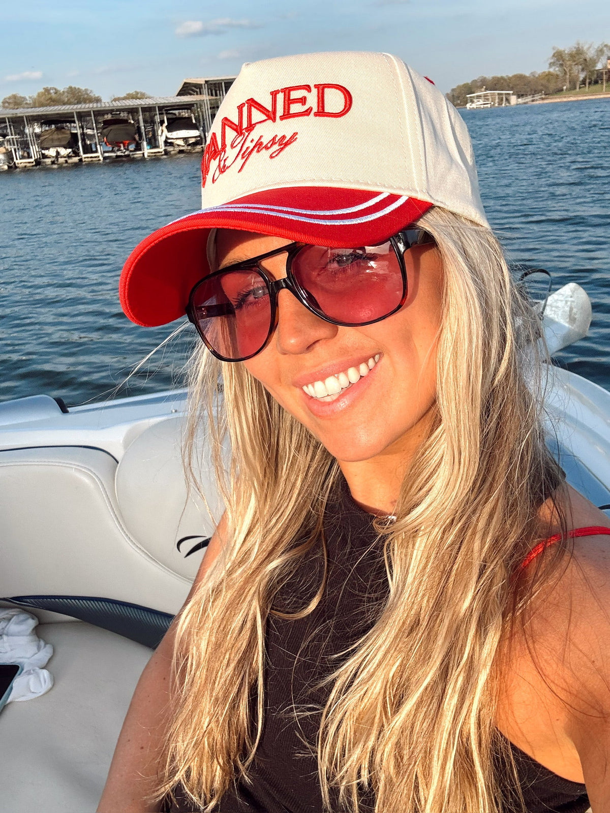 Tanned & Tipsy - Red Vintage Trucker Hat