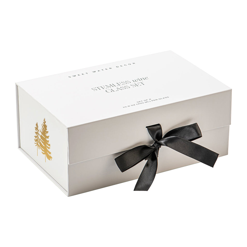 Trees Stemless Wine Glass - Boxed Set of 2