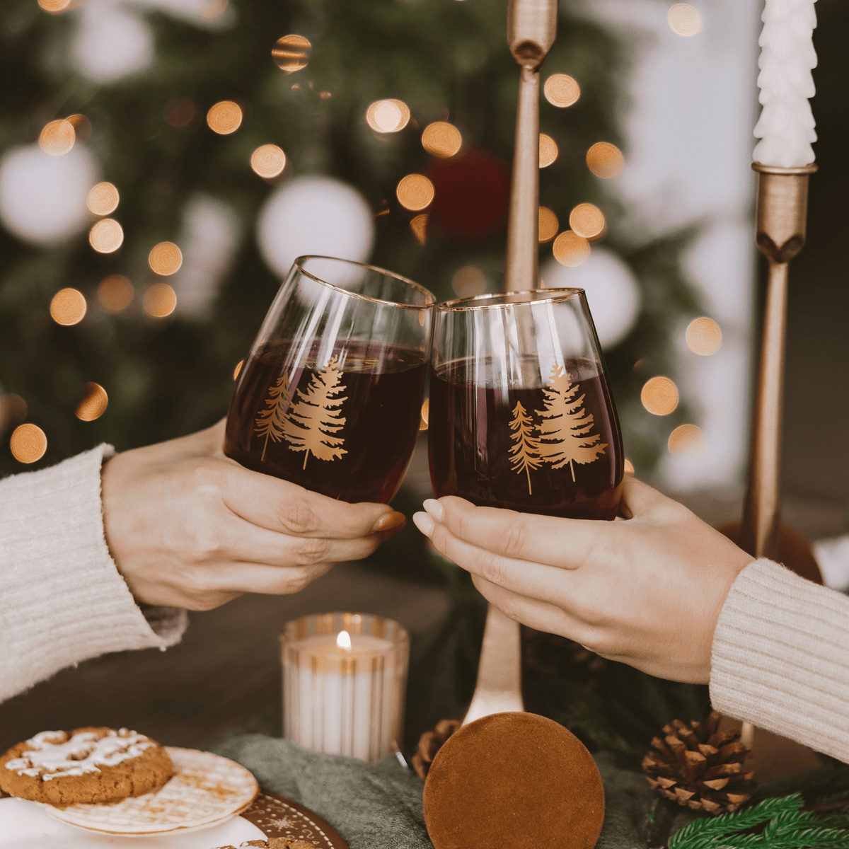 Trees Stemless Wine Glass - Boxed Set of 2