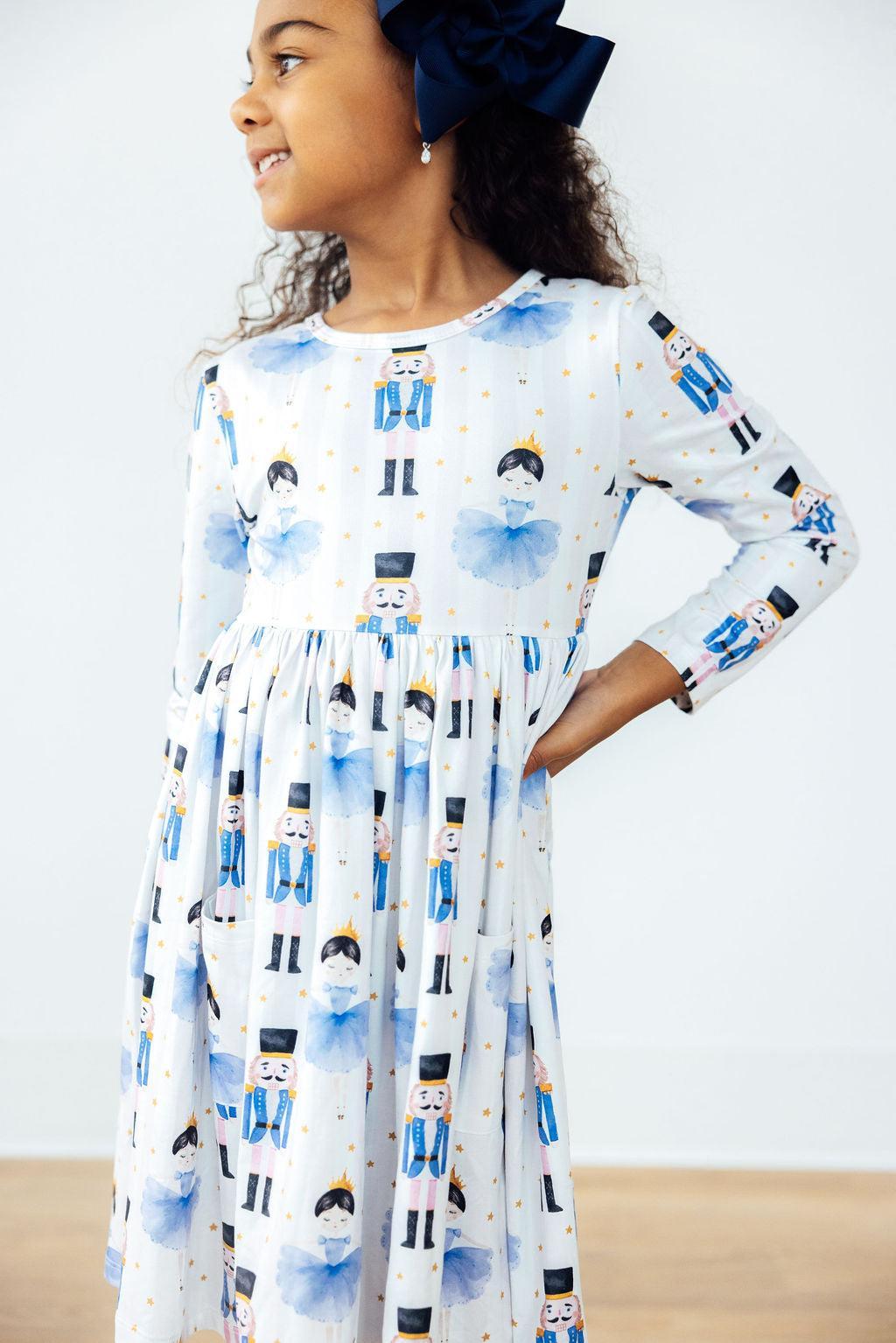 Waltz of the Snowflakes L/S Pocket Twirl Dress