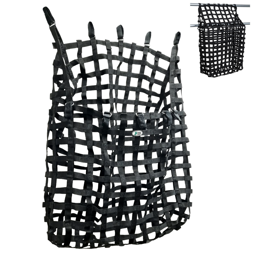 Tahoe Web Gate Slow Feed Hay Feeder – 2" Openings, Easy-Fill, Quick Strap Mounting, Holds 5–6 Flakes, Durable & Dust-Draining with Super Tough Bottom®