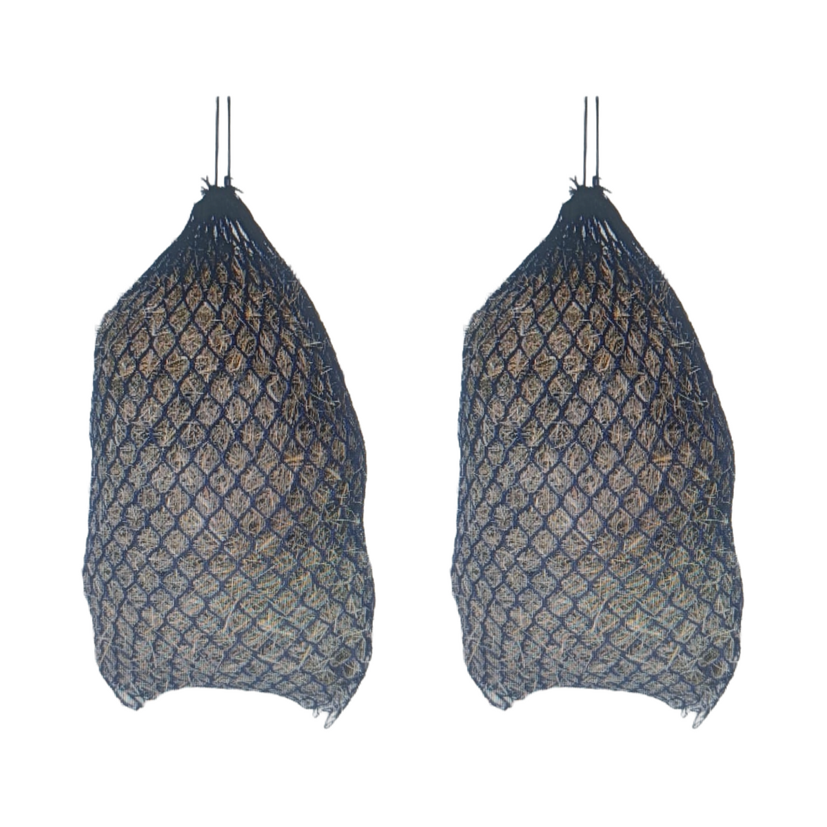 Paris Tack Knotless Ultra Slow Feed Hay Nets – 56” Long, Set of 2, 1.5” Holes, Soft on Muzzles, Durable Nylon, Holds 5–7 Flakes, Easy Hang Strap