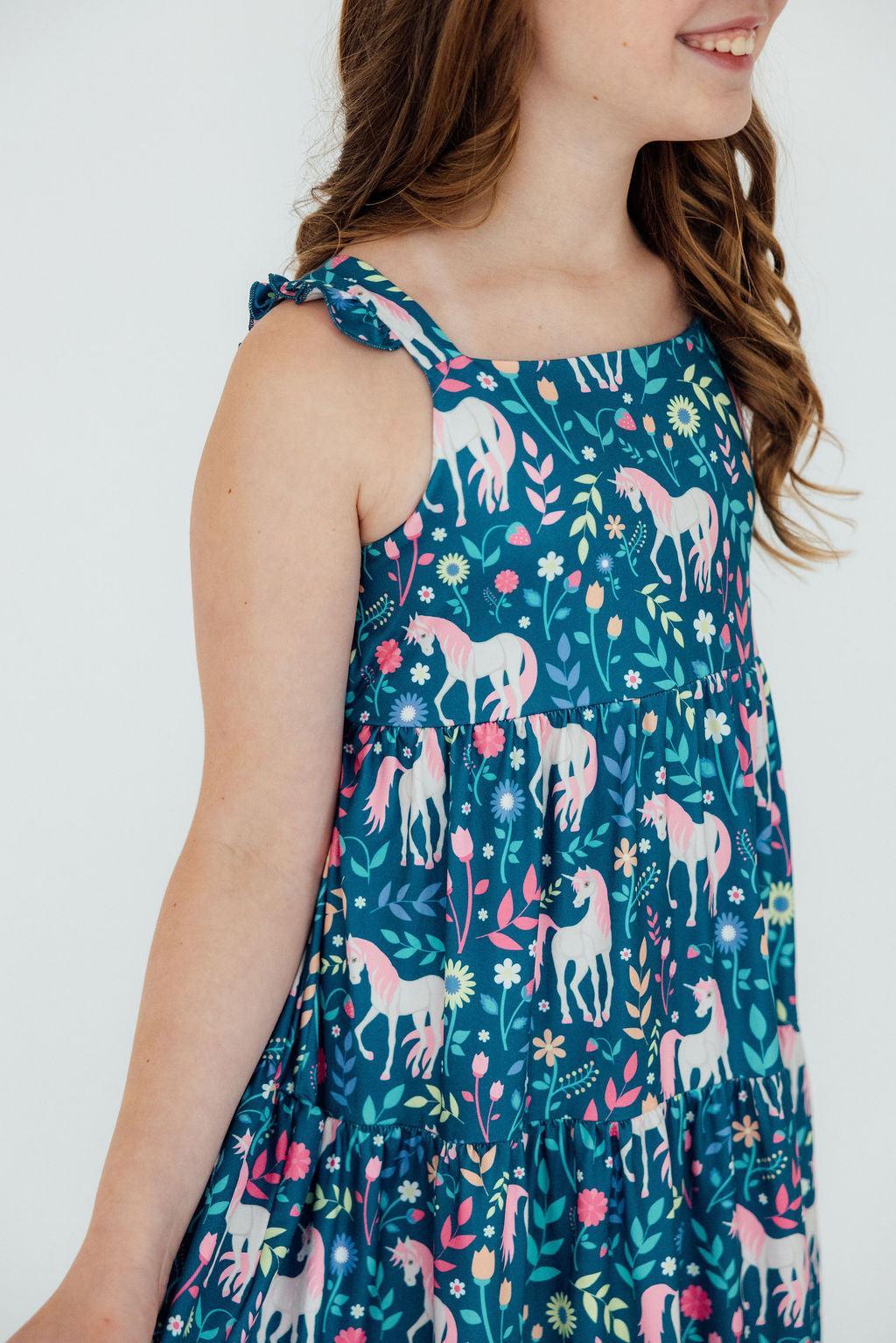 Wish Upon a Unicorn Ruffle Maxi Dress