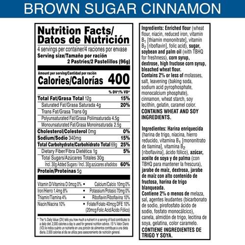 Pop-Tarts Toaster Pastries, Breakfast Foods, Kids Snacks, Frosted Brown Sugar Cinnamon, 13.5Oz Box (8 Pop-Tarts)