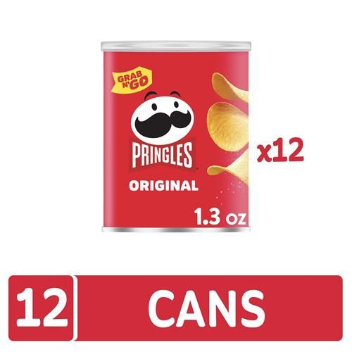 Pringles Potato Crisps Chips, Lunch Snacks, Office And Kids Snacks, Grab N Go, Original (12 Cans)