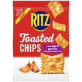 Ritz Toasted Chips Roasted Garlic Crackers, Party Snacks, 8.1 Oz