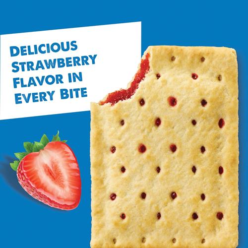 Pop-Tarts Toaster Pastries, Breakfast Foods, Kids Snacks, Unfrosted Strawberry, 13.5Oz Box (8 Pop-Tarts)