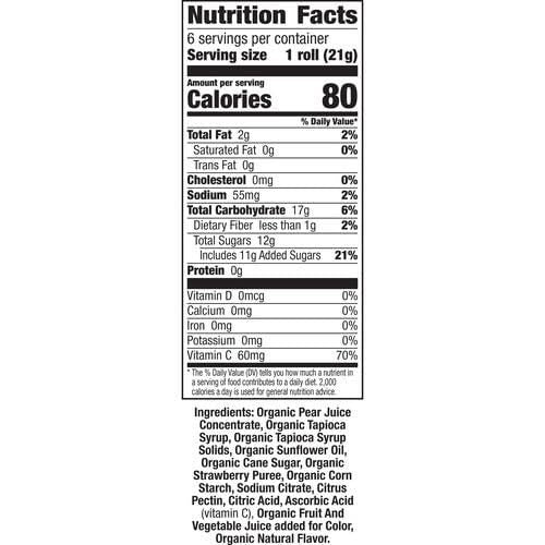 Annies Organic Fruit Tape, Swirly Strawberry, Non-Gmo And Organic Fruit Flavored Snacks, 6 Rolls, 4.5 Oz
