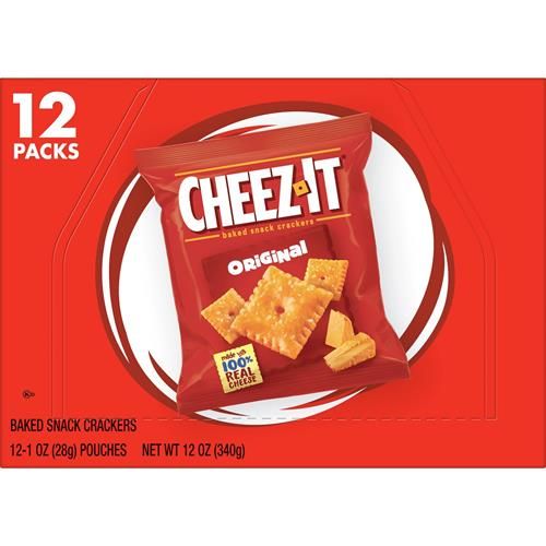 Cheez-It Cheese Crackers, Baked Snack Crackers, Lunch Snacks, Grab N Go, Original, 12Oz Box (12 Packs)