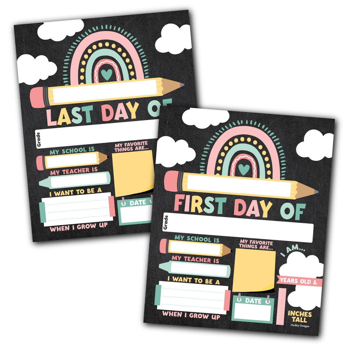 Back to School Signs: Boho 10 Pack