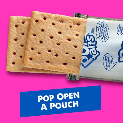 Pop-Tarts Toaster Pastries, Breakfast Foods, Kids Snacks, Unfrosted Strawberry, 13.5Oz Box (8 Pop-Tarts)