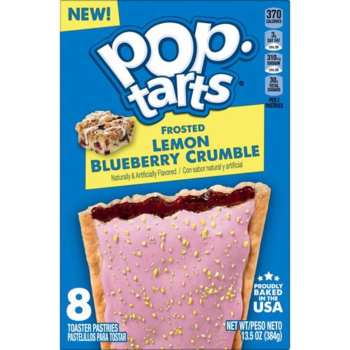 Pop-Tarts Toaster Pastries, Breakfast Foods, Kids Snacks, Frosted Lemon Blueberry Crumble, 13.5Oz Box (8 Pop-Tarts)