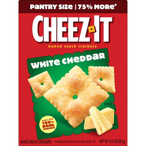 Cheez-It Cheese Crackers, Baked Snack Crackers, Lunch Snacks, White Cheddar, 12.4Oz Box (1 Box)