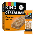 Kind Breakfast Cereal Bars, Peanut Butter, Healthy Snacks, Gluten Free, 100% Whole Grains, 3G Protein, 6 Count