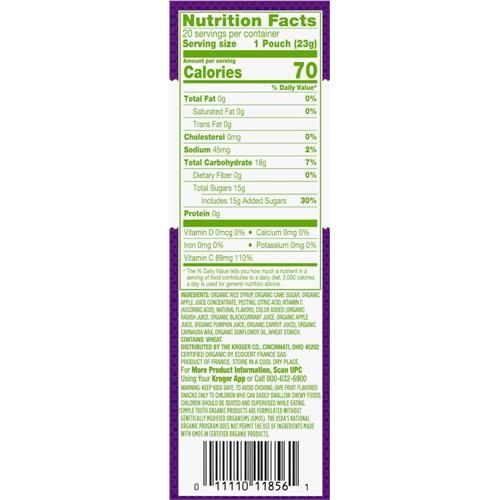 Simple Truth Organic Fruit Snacks 20 ct
