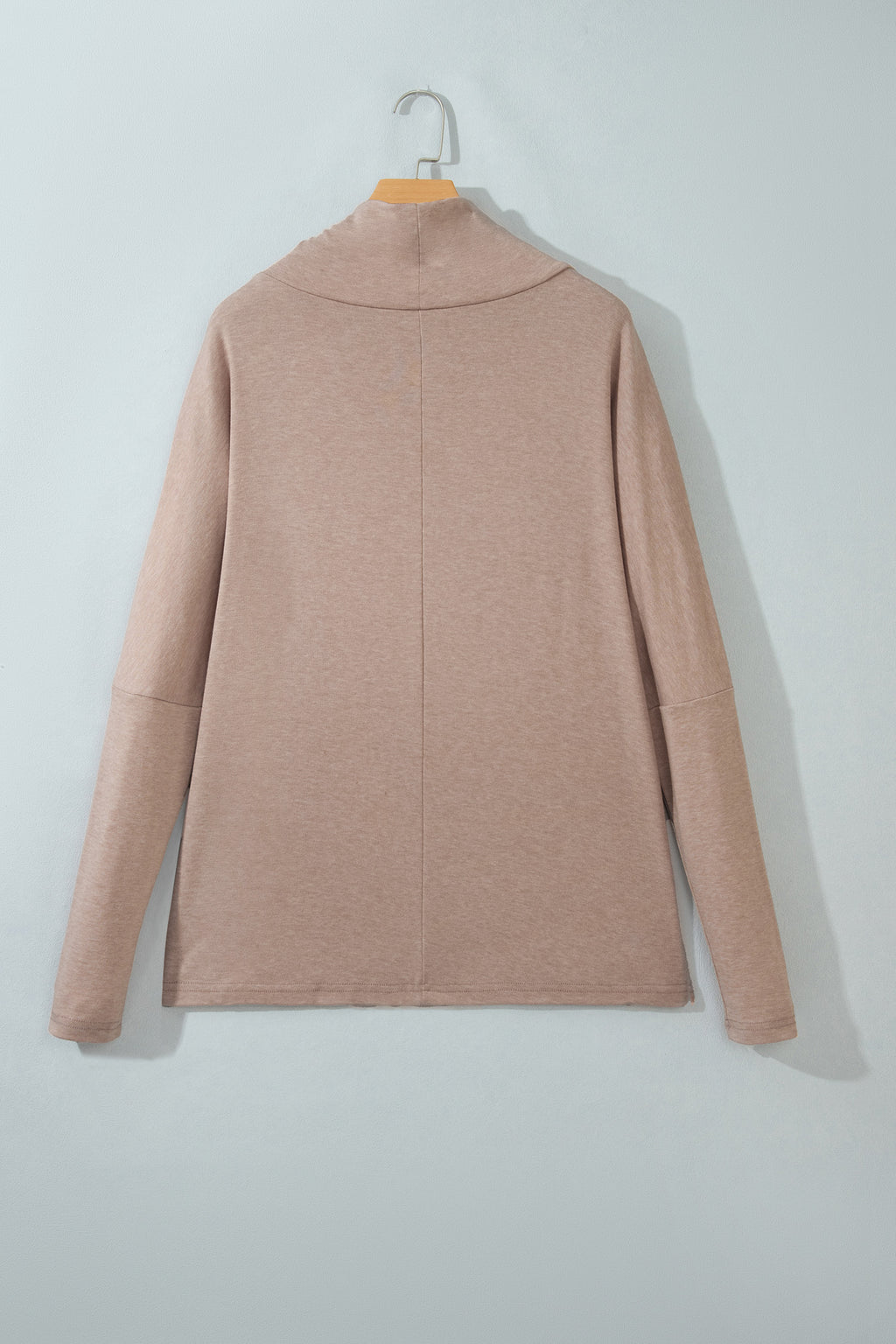 Smoke Gray High Neck Long Sleeve Top