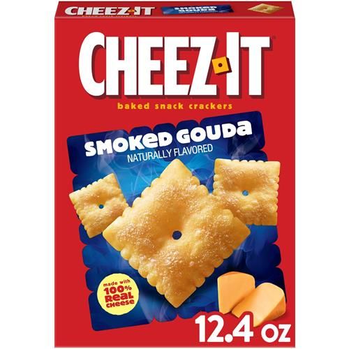 Cheez-It Baked Snack Crackers, Lunch Snacks, Smoked Gouda, 12.4Oz Box (1 Box)