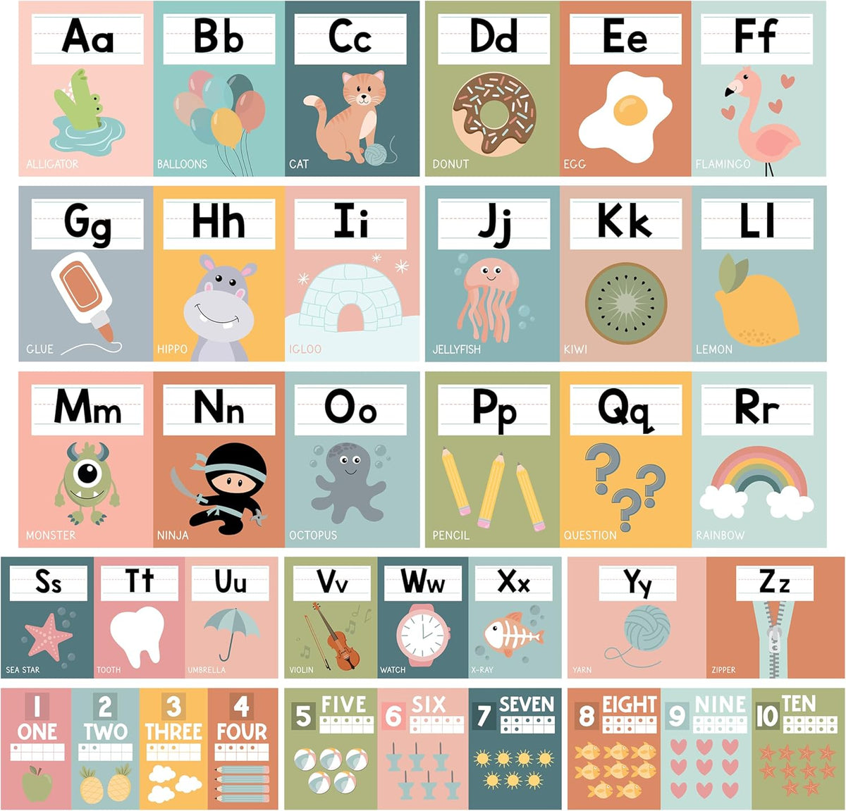 Letters & Numbers Jumpstart Kit: Boho 12 Poster Pack