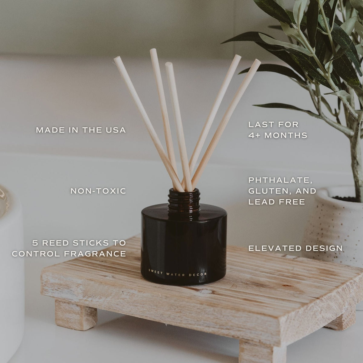 Warm and Cozy Olive Tinted Glass Jar Reed Diffuser