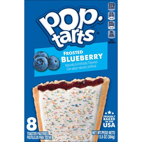 Pop-Tarts Toaster Pastries, Breakfast Foods, Kids Snacks, Frosted Blueberry, 13.5Oz Box (8 Pop-Tarts)