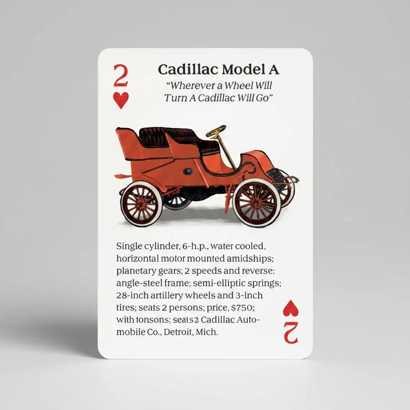 Turn of the Century Motor Cars Playing Cards