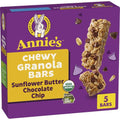 Annies Chewy Granola Bars, Sunflower Butter Chocolate Chip, Organic Snacks, 5 Count, 4.45 Oz