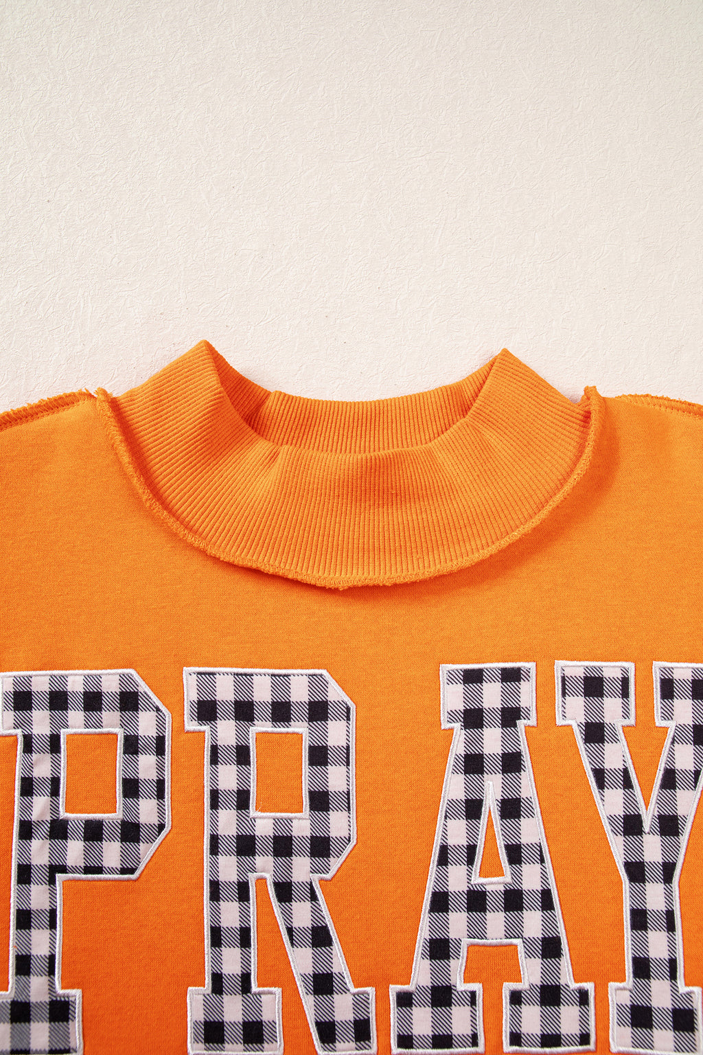 Gray PRAY Polka Dot Embroidered Mock Neck Sweatshirt
