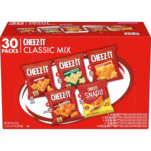 Cheez-It Cheese Crackers, Baked Snack Crackers, Office And Kids Snacks, Variety Pack, 28.74Oz Box (30 Packs)