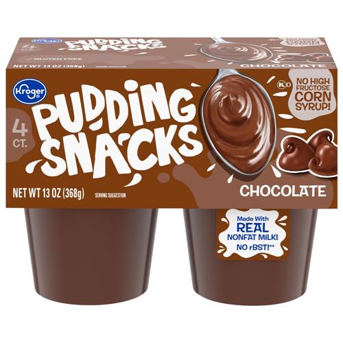 Kroger Chocolate Pudding Snacks 4 ct / 3.25 oz