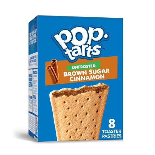 Pop-Tarts Toaster Pastries, Breakfast Foods, Kids Snacks, Unfrosted Brown Sugar Cinnamon, 13.5Oz Box (8 Pop-Tarts)